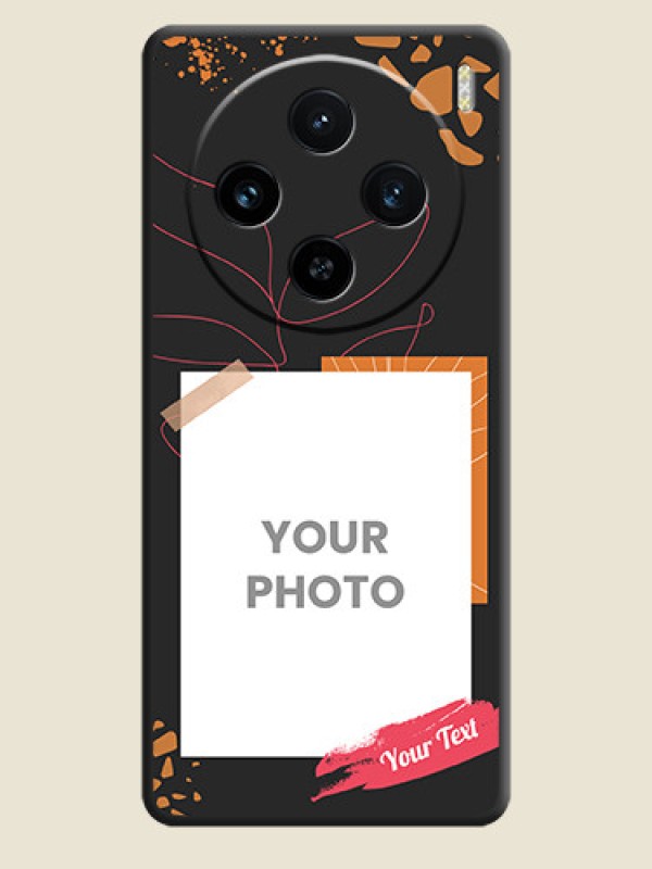 Custom Orange Photo Frame on Space Black Custom Soft Matte Phone Back Cover - Vivo X100 5G - alternate view