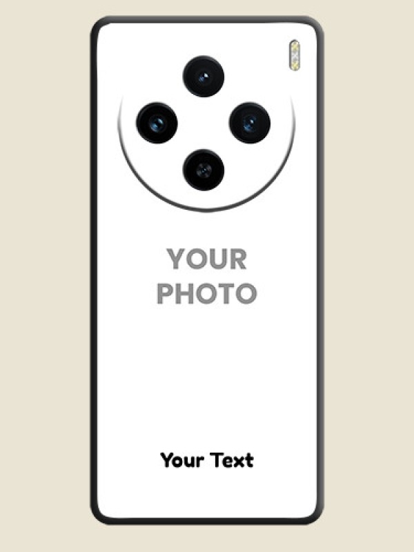 Custom Full Single Pic Upload With Text On Space Black Personalized Soft Matte Phone Covers - Vivo X100 5G - alternate view