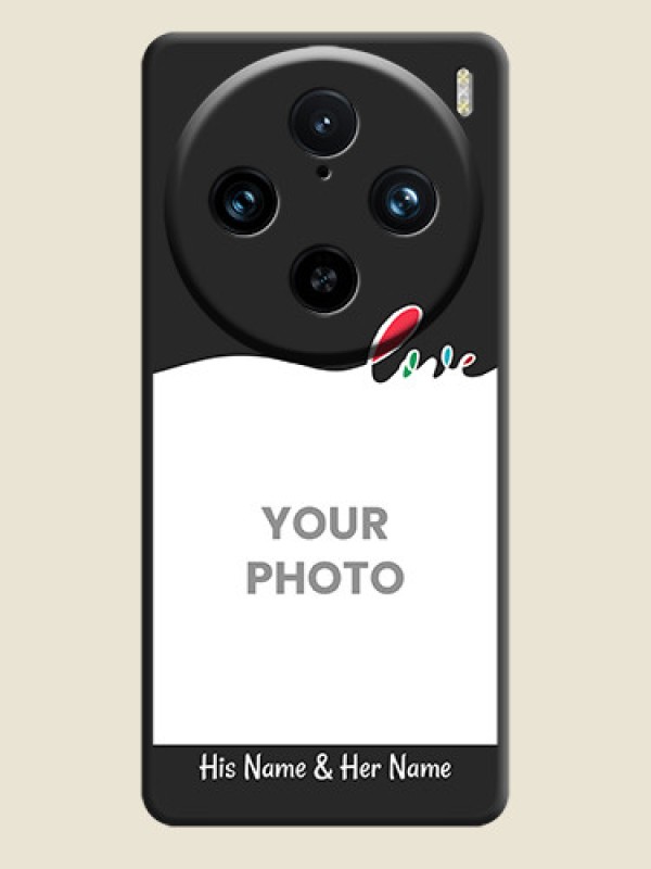 Custom Fall in Love Pattern with Picture - Photo on Space Black Soft Matte Mobile Case - Vivo X100 Pro 5G - alternate view