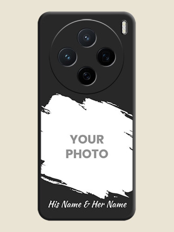 Custom Grunge Brush Strokes on Photo On Space Black Custom Soft Matte Mobile Back Cover - Vivo X200 5G - alternate view