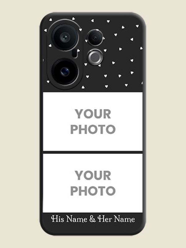 Custom Miniature Love Symbols with Name On Space Black Custom Soft Matte Mobile Back Cover - Vivo X200 FE 5G - alternate view