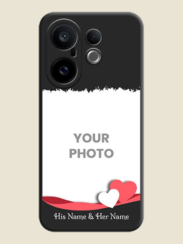 Custom Pin Color Love Shaped Ribbon Design with Text On Space Black Custom Soft Matte Mobile Back Cover - Vivo X200 FE 5G - alternate view