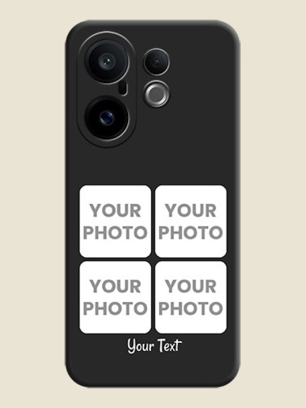 Custom Floral Art with 6 Image Holder on Photo On Space Black Custom Soft Matte Mobile Back Cover - Vivo X200 FE 5G - alternate view