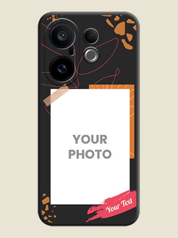 Custom Orange Photo Frame On Space Black Custom Soft Matte Mobile Back Cover - Vivo X200 FE 5G - alternate view
