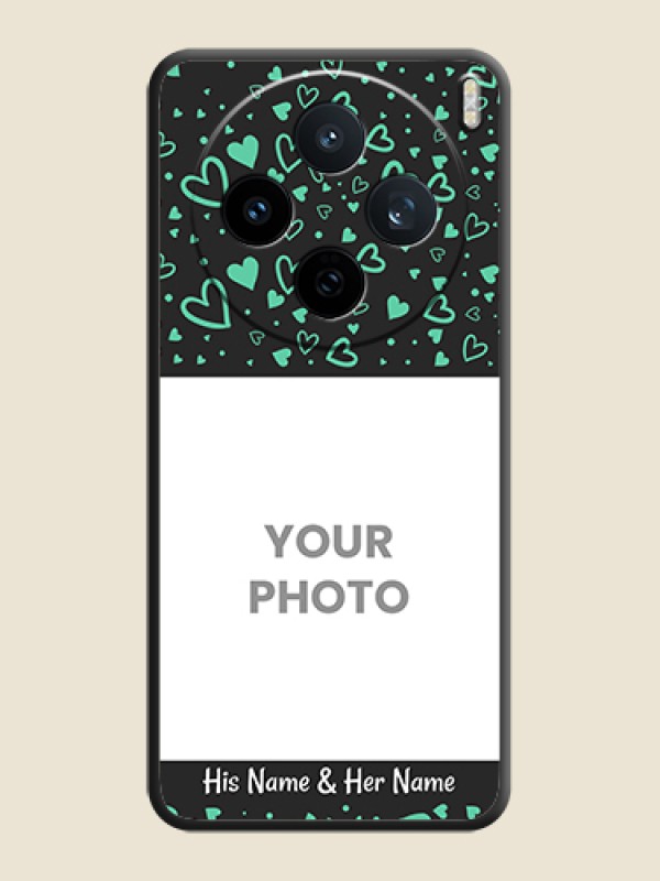 Custom Sea Green Indefinite Love Pattern on Photo On Space Black Custom Soft Matte Mobile Back Cover - Vivo X200T 5G - alternate view
