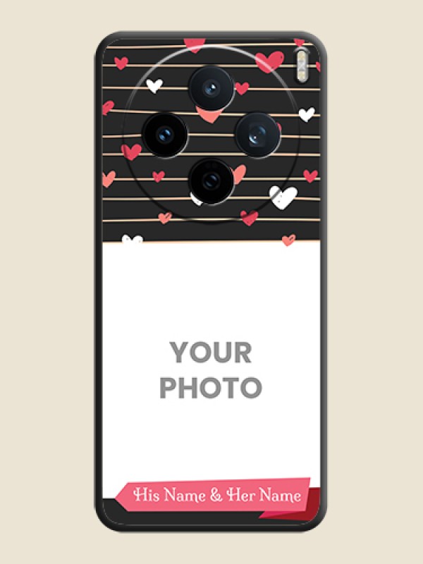 Custom Love Pattern with Name on Pink Ribbon on Photo On Space Black Custom Soft Matte Mobile Back Cover - Vivo X200T 5G - alternate view