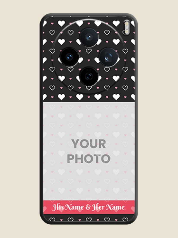 Custom White Color Love Symbols with Text Design on Photo On Space Black Custom Soft Matte Mobile Back Cover - Vivo X200T 5G - alternate view