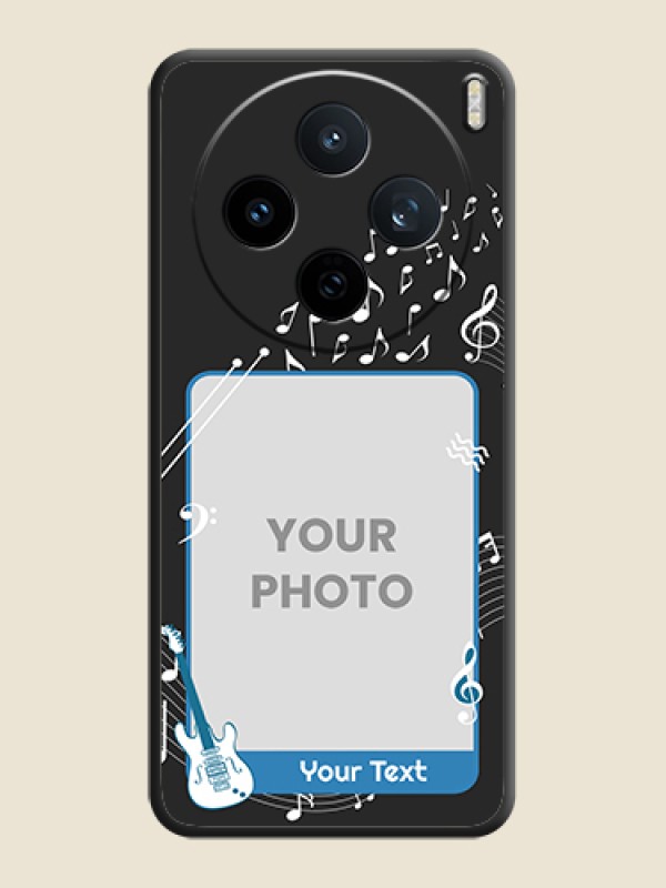 Custom Musical Theme Design with Text on Photo On Space Black Custom Soft Matte Mobile Back Cover - Vivo X200T 5G - alternate view