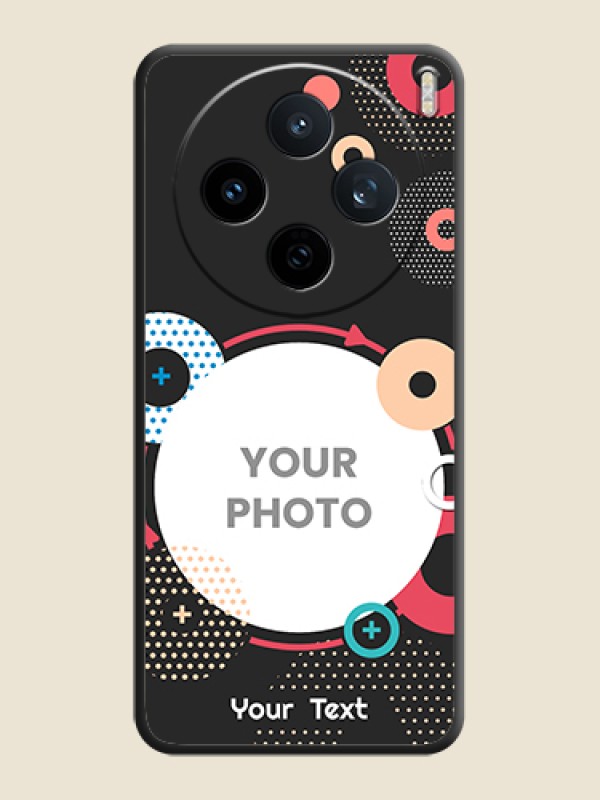 Custom Multicoloured Round Image On Space Black Custom Soft Matte Mobile Back Cover - Vivo X200T 5G - alternate view