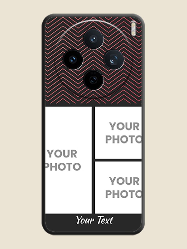 Custom Wave Pattern with 3 Image Holder On Space Black Custom Soft Matte Mobile Back Cover - Vivo X200T 5G - alternate view