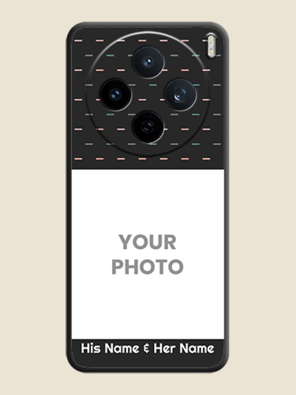Custom Line Pattern Design with Text On Space Black Custom Soft Matte Mobile Back Cover - Vivo X200T 5G - alternate view