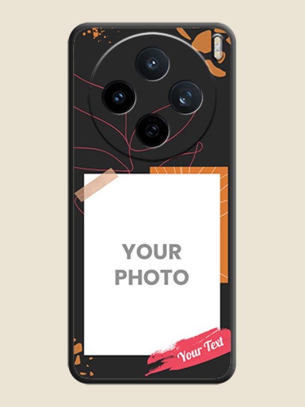 Custom Orange Photo Frame On Space Black Custom Soft Matte Mobile Back Cover - Vivo X200T 5G - alternate view
