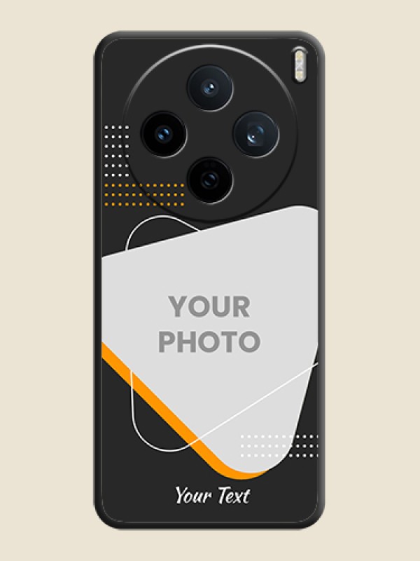 Custom Yellow Triangle on Photo On Space Black Custom Soft Matte Mobile Back Cover - Vivo X200T 5G - alternate view