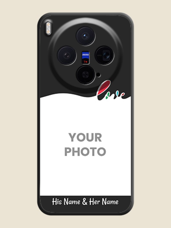 Custom Fall in Love Pattern with Picture on Photo On Space Black Custom Soft Matte Mobile Back Cover - Vivo X300 5G - alternate view
