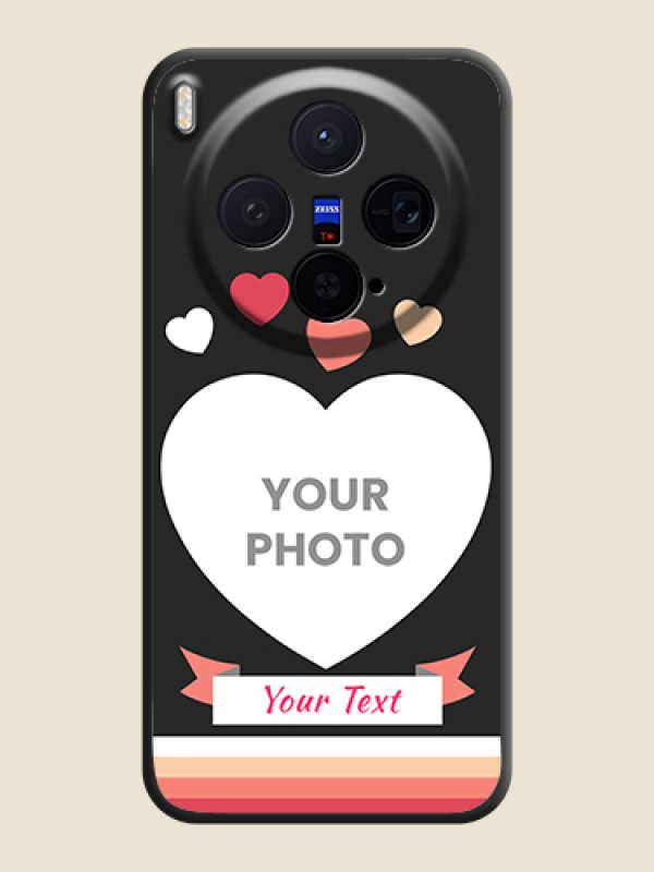 Custom Love Shaped Photo with Colorful Stripes On Space Black Custom Soft Matte Mobile Back Cover - Vivo X300 5G - alternate view