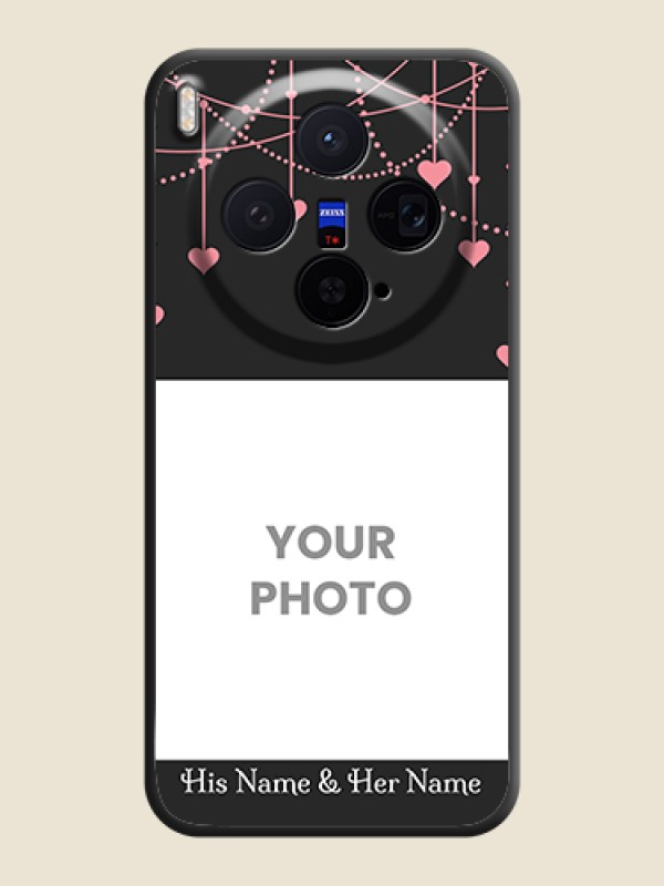 Custom Pink Love Hangings with Text On Space Black Custom Soft Matte Mobile Back Cover - Vivo X300 5G - alternate view