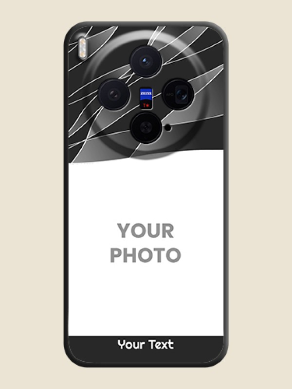 Custom Mixed Wave Lines on Photo On Space Black Custom Soft Matte Mobile Back Cover - Vivo X300 5G - alternate view