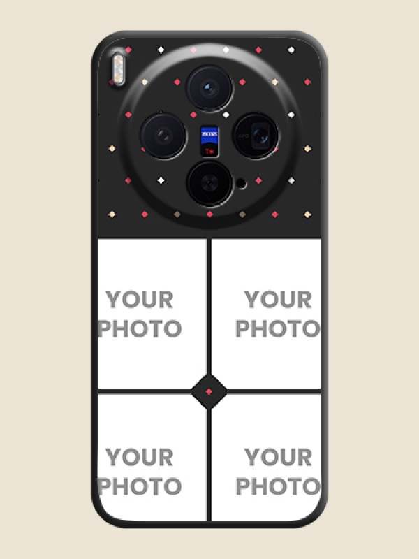 Custom Multicolor Dotted Pattern with 4 Image Holder On Space Black Custom Soft Matte Mobile Back Cover - Vivo X300 5G - alternate view