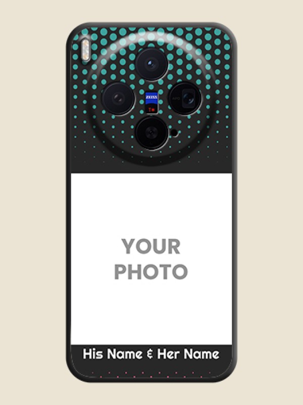 Custom Faded Dots with Grunge Photo Frame and Text On Space Black Custom Soft Matte Mobile Back Cover - Vivo X300 5G - alternate view