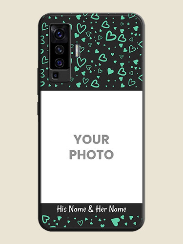 Custom Sea Green Indefinite Love Pattern - Photo on Space Black Soft Matte Mobile Cover - Vivo X50  - alternate view
