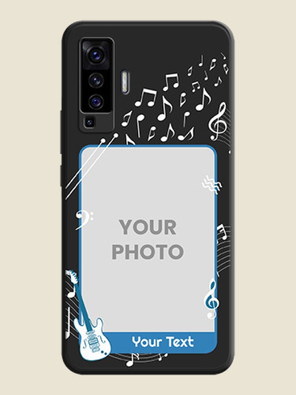 Custom Musical Theme Design with Text - Photo on Space Black Soft Matte Mobile Case - Vivo X50  - alternate view