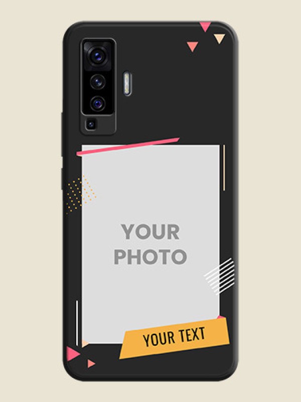 Custom Photo Frame with Triangle Small Dots - Photo on Space Black Soft Matte Back Cover - Vivo X50  - alternate view