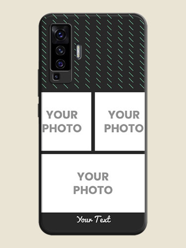 Custom Cross Dotted Pattern with 2 Image Holder  on Personalised Space Black Soft Matte Cases - Vivo X50  - alternate view