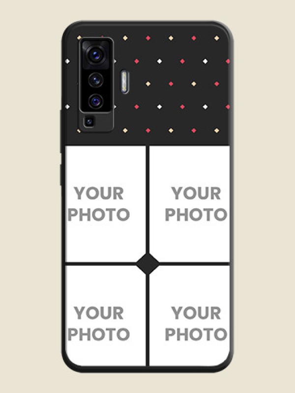 Custom Multicolor Dotted Pattern with 4 Image Holder on Space Black Custom Soft Matte Phone Cases - Vivo X50  - alternate view