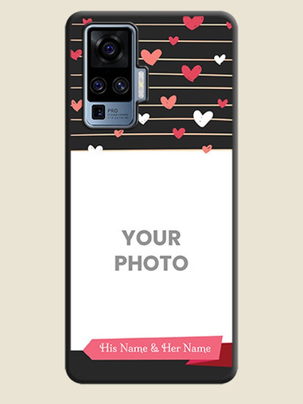 Custom Love Pattern with Name on Pink Ribbon  - Photo on Space Black Soft Matte Back Cover - Vivo X50 Pro 5G - alternate view