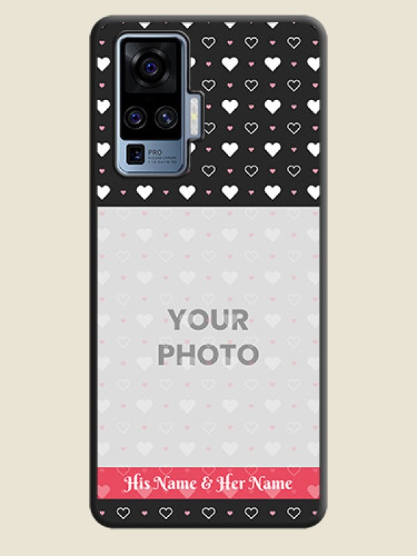 Custom White Color Love Symbols with Text Design - Photo on Space Black Soft Matte Phone Cover - Vivo X50 Pro 5G - alternate view