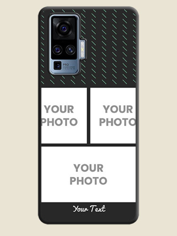 Custom Cross Dotted Pattern with 2 Image Holder  on Personalised Space Black Soft Matte Cases - Vivo X50 Pro 5G - alternate view