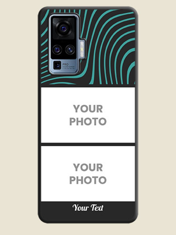 Custom Wave Pattern with 2 Image Holder on Space Black Personalized Soft Matte Phone Covers - Vivo X50 Pro 5G - alternate view