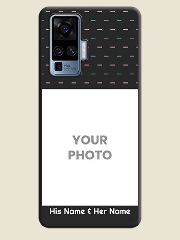 Custom Line Pattern Design with Text on Space Black Custom Soft Matte Phone Back Cover - Vivo X50 Pro 5G - alternate view