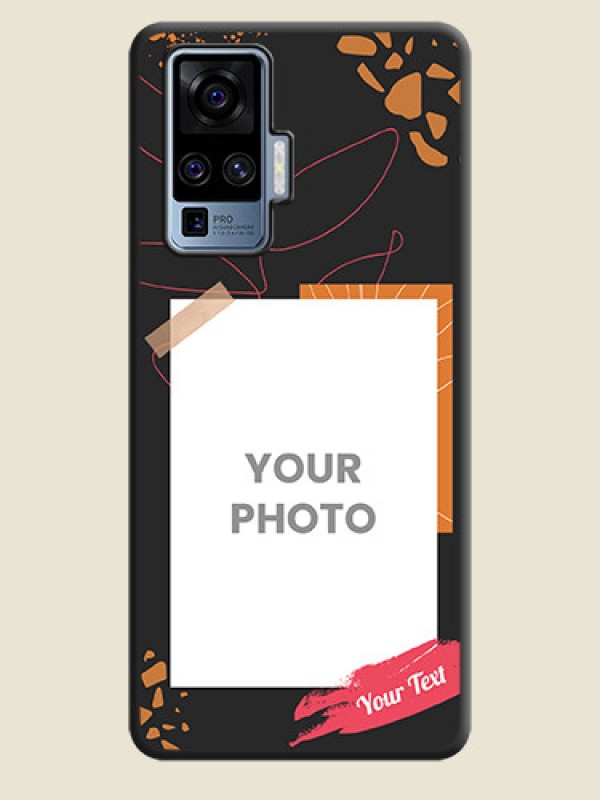 Custom Orange Photo Frame on Space Black Custom Soft Matte Phone Back Cover - Vivo X50 Pro 5G - alternate view