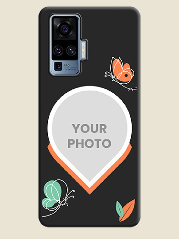 Custom Upload Pic With Simple Butterly Design On Space Black Personalized Soft Matte Phone Covers -Vivo X50 Pro 5G - alternate view