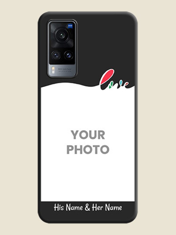 Custom Fall in Love Pattern with Picture on Photo on Space Black Soft Matte Mobile Case - Vivo X60 - alternate view