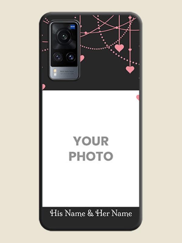 Custom Pink Love Hangings with Text on Space Black Custom Soft Matte Back Cover - Vivo X60 - alternate view