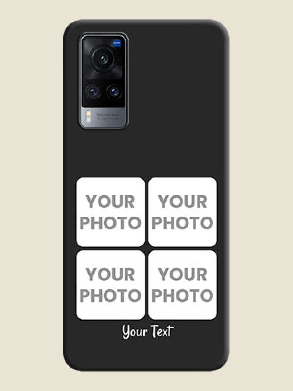 Custom Floral Art with 6 Image Holder on Photo on Space Black Soft Matte Mobile Case - Vivo X60 - alternate view