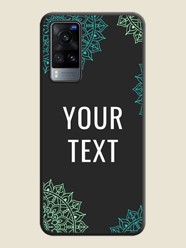 Custom Your Name with Floral Design on Space Black Custom Soft Matte Back Cover - Vivo X60 - alternate view