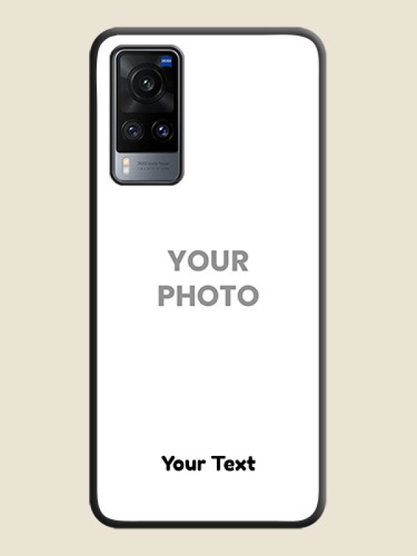 Custom Full Single Pic Upload With Text On Space Black Personalized Soft Matte Phone Covers -Vivo X60 5G - alternate view