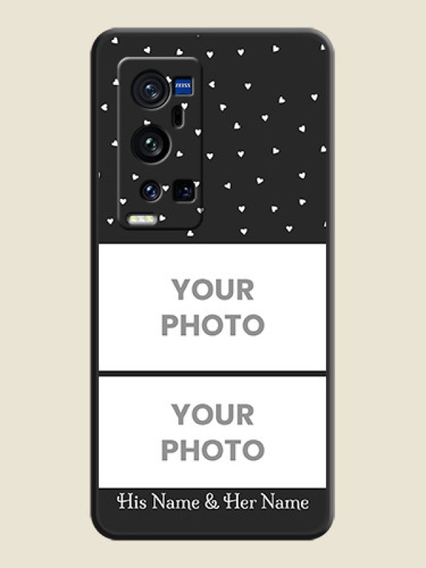 Custom Miniature Love Symbols with Name on Space Black Custom Soft Matte Back Cover - Vivo X60 Pro Plus - alternate view