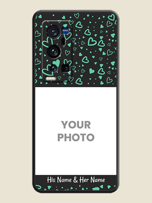 Custom Sea Green Indefinite Love Pattern on Photo on Space Black Soft Matte Mobile Cover - Vivo X60 Pro Plus - alternate view