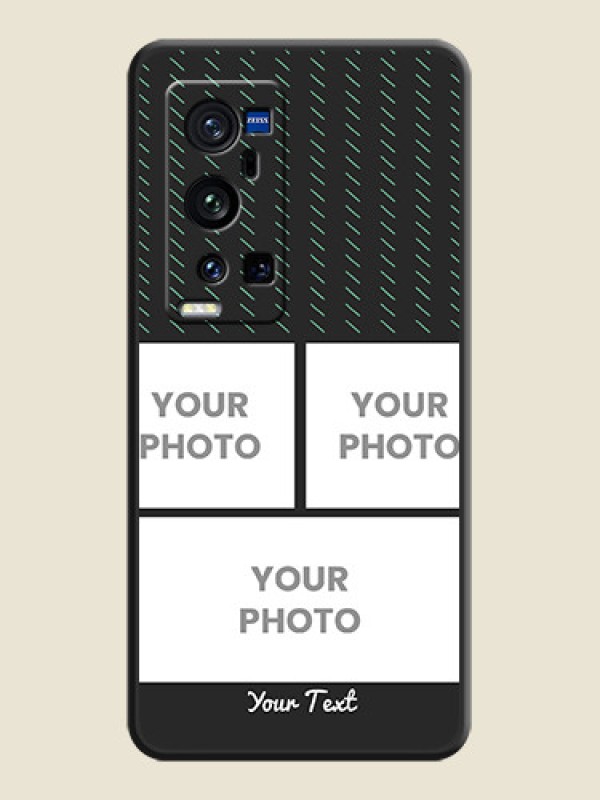 Custom Cross Dotted Pattern with 2 Image Holder  on Personalised Space Black Soft Matte Cases - Vivo X60 Pro Plus - alternate view