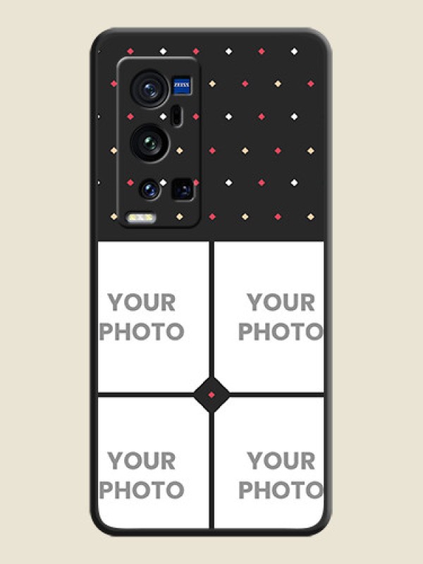 Custom Multicolor Dotted Pattern with 4 Image Holder on Space Black Custom Soft Matte Phone Cases - Vivo X60 Pro Plus - alternate view