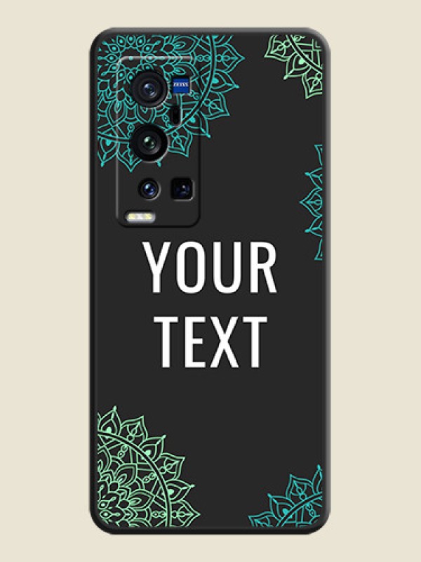 Custom Your Name with Floral Design on Space Black Custom Soft Matte Back Cover - Vivo X60 Pro Plus - alternate view