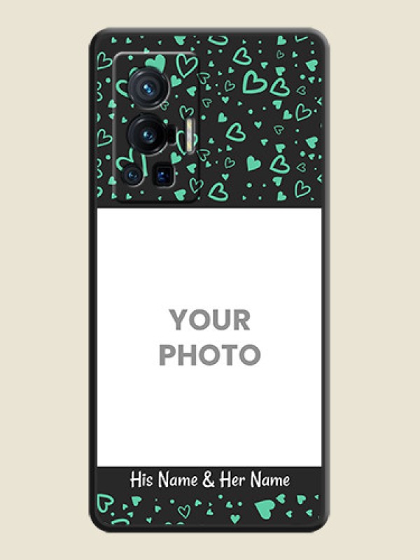 Custom Sea Green Indefinite Love Pattern on Photo on Space Black Soft Matte Mobile Cover - Vivo X70 Pro 5G - alternate view