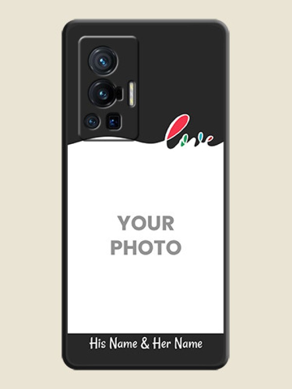 Custom Fall in Love Pattern with Picture on Photo on Space Black Soft Matte Mobile Case - Vivo X70 Pro 5G - alternate view