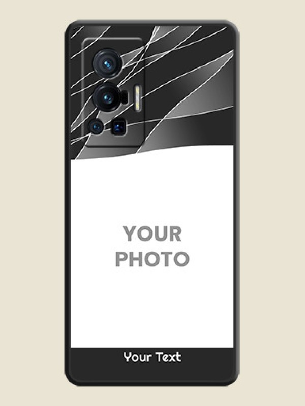 Custom Mixed Wave Lines on Photo on Space Black Soft Matte Mobile Cover - Vivo X70 Pro 5G - alternate view
