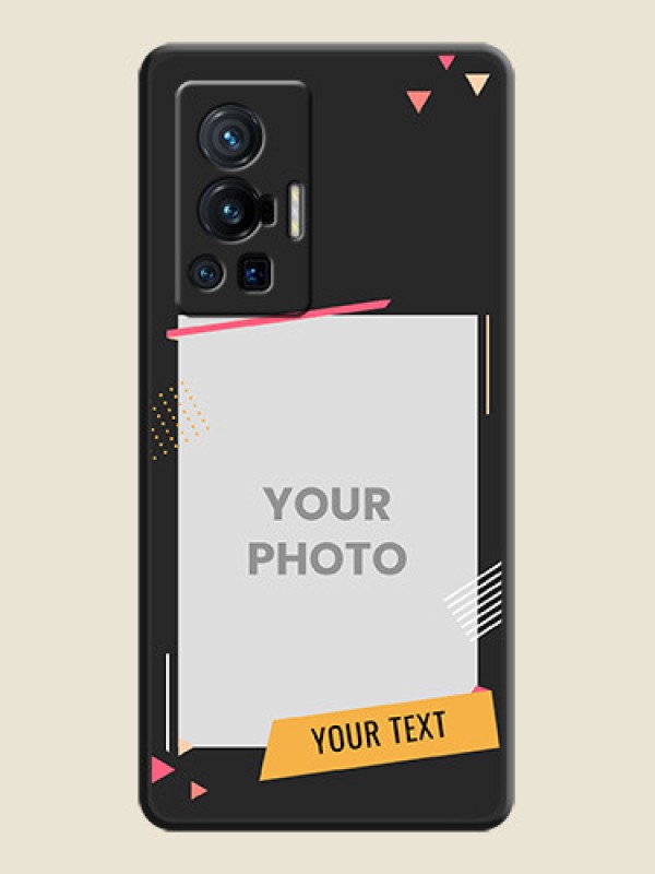 Custom Photo Frame with Triangle Small Dots on Photo on Space Black Soft Matte Back Cover - Vivo X70 Pro 5G - alternate view