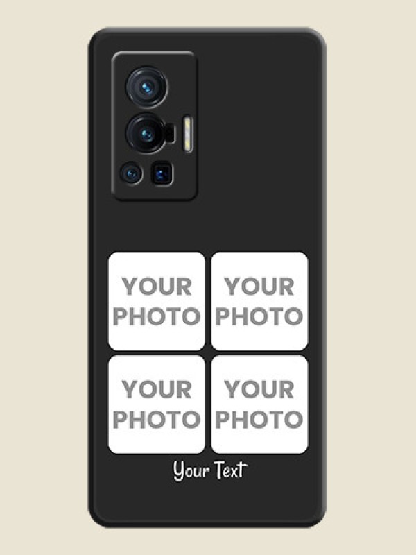 Custom Floral Art with 6 Image Holder on Photo on Space Black Soft Matte Mobile Case - Vivo X70 Pro 5G - alternate view